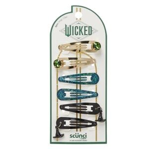 Scunci Wicked Elphaba 6Pcs Hair Snap Clip Set